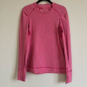Lululemon think fast heathered boom juice pink Women's Long Sleeve Top size 12 L